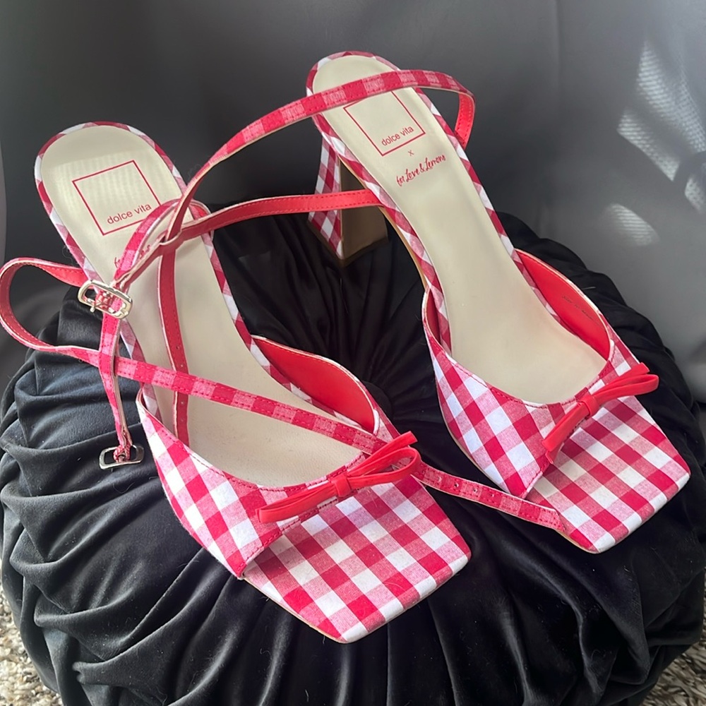 Red Gingham For Love and Lemons Dolce Vita Heels